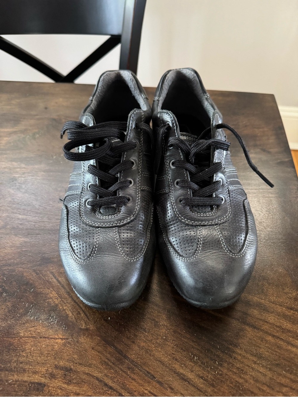 Ecco Men's Black Leather Lace-Up Casual Shoes Size US 8 to 8.5